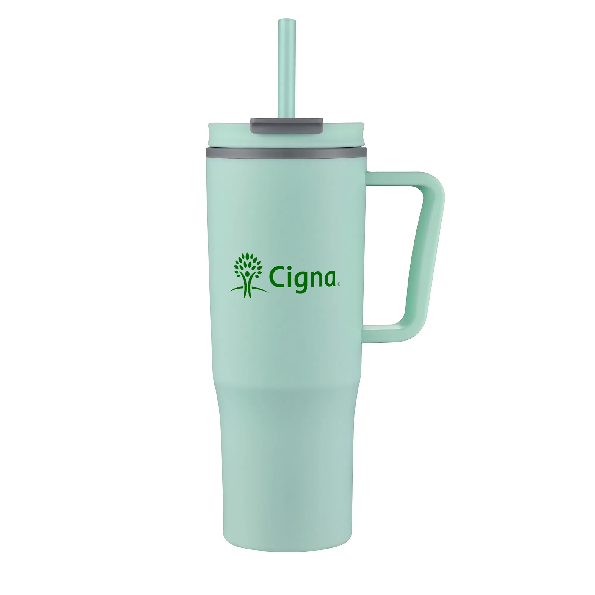30oz. Double Wall Mug with Handle and Straw 4