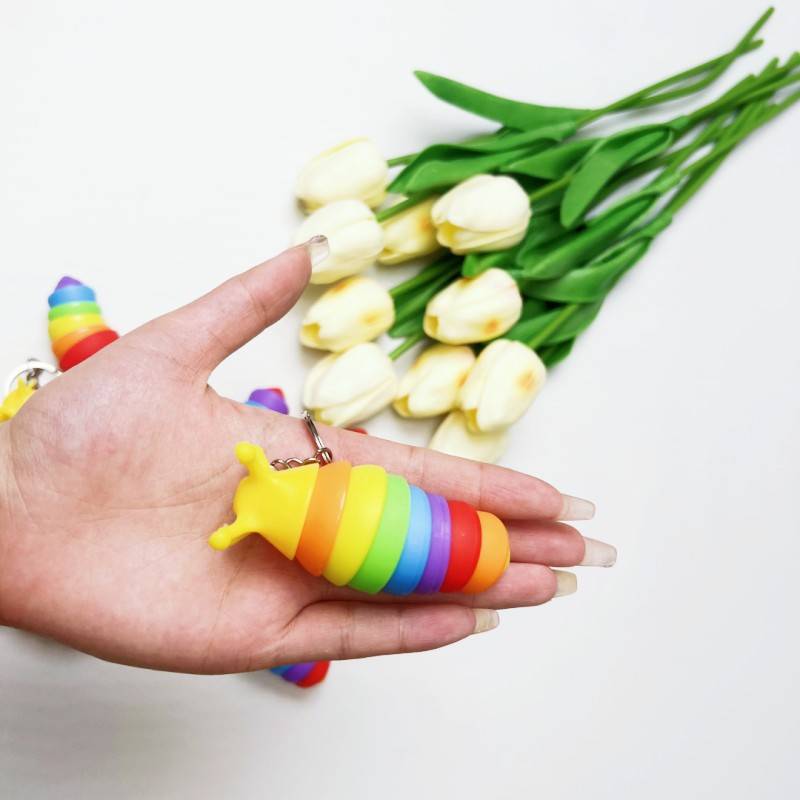 Mini Fidget Slug Keychain 5