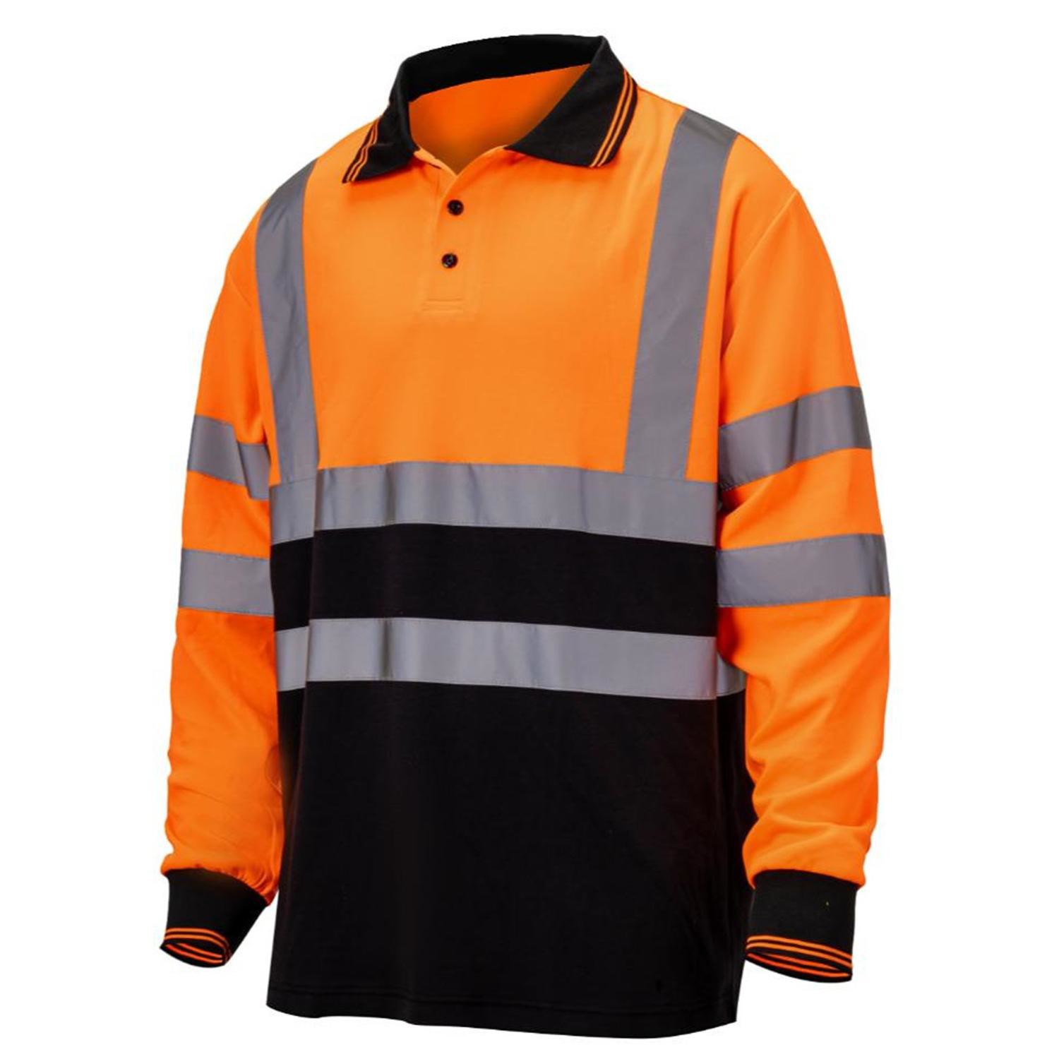3.8 oz. Polyester Class 3 Color Block Reflective Tape Safety Polo Shirt 3