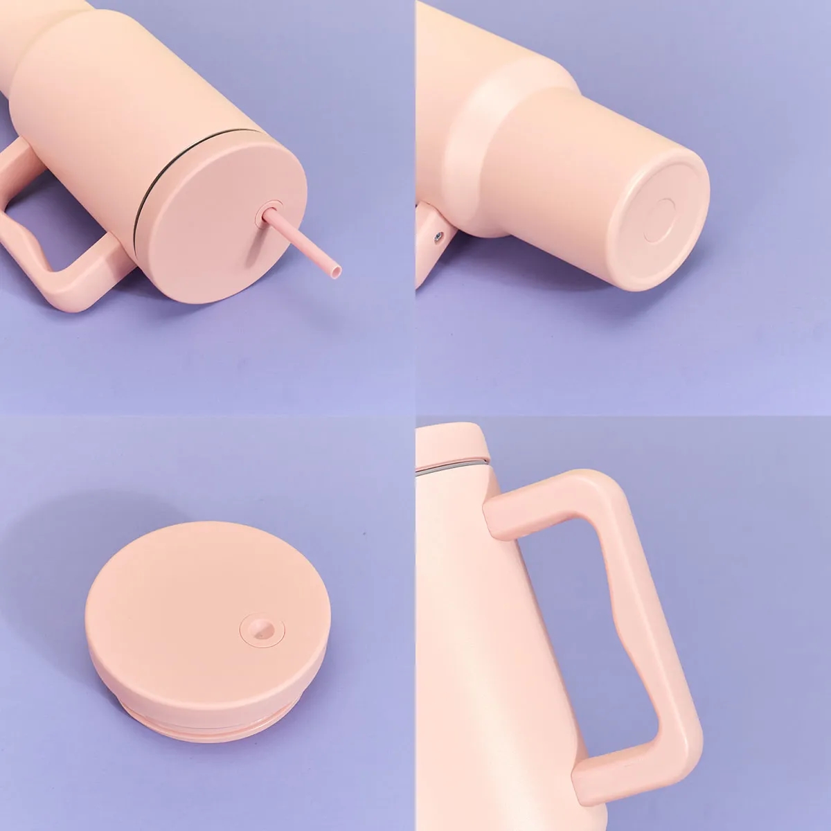 40 Oz Insulated Tumbler With Handle and Straw 2
