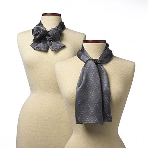 Gray Argyle Silk Scarf (8"x45") 2