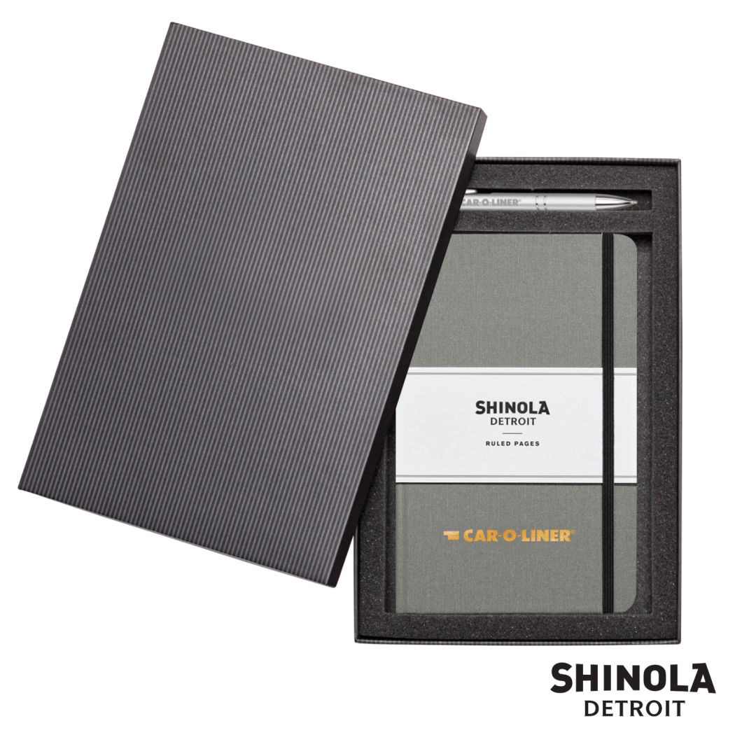 Shinola® HardCover Journal/Clicker Pen Gift Set - (M) 4