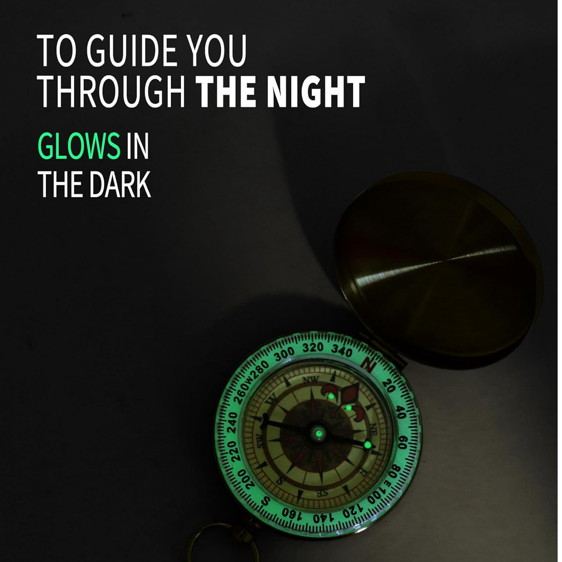 Glow in the Dark Military Camping Compass 6