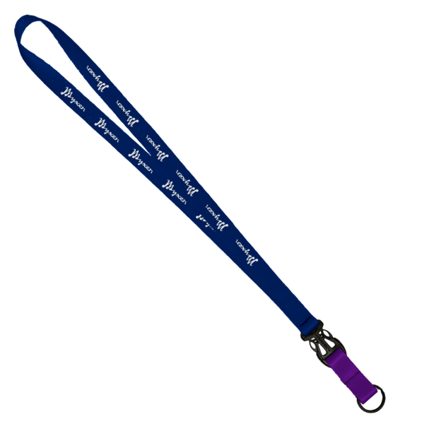 3/4" Multi color (Top and bottom) Nylon Lanyard with Plastic Slide Buckle R 102