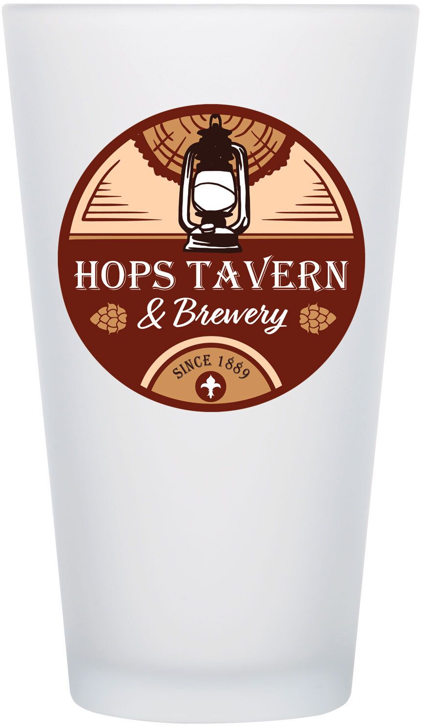 FULL COLOR FROSTED PINT GLASS 16 OZ 12