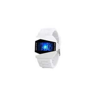 Round Sports Watch With White Digital Dial And Detachable Band 24