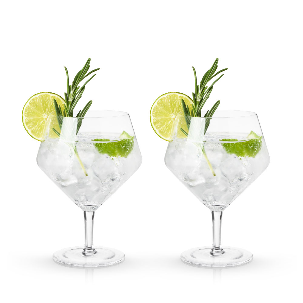 Viski® Angled Crystal Gin & Tonic Glass, set of 2 11