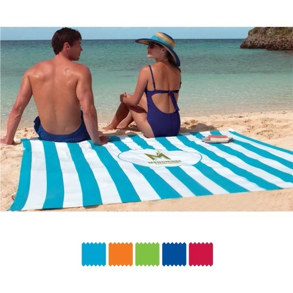 Beach Blanket Tote with Sand Stakes, custom tote bag with logo imprint 3
