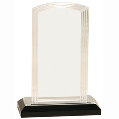 7" Golld Step Clipped Corner Impress Acrylic Trophy 2