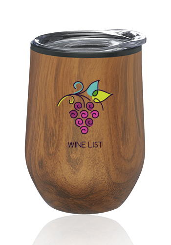12 oz. Palmera Stemless Wine Glasses with Lid 1