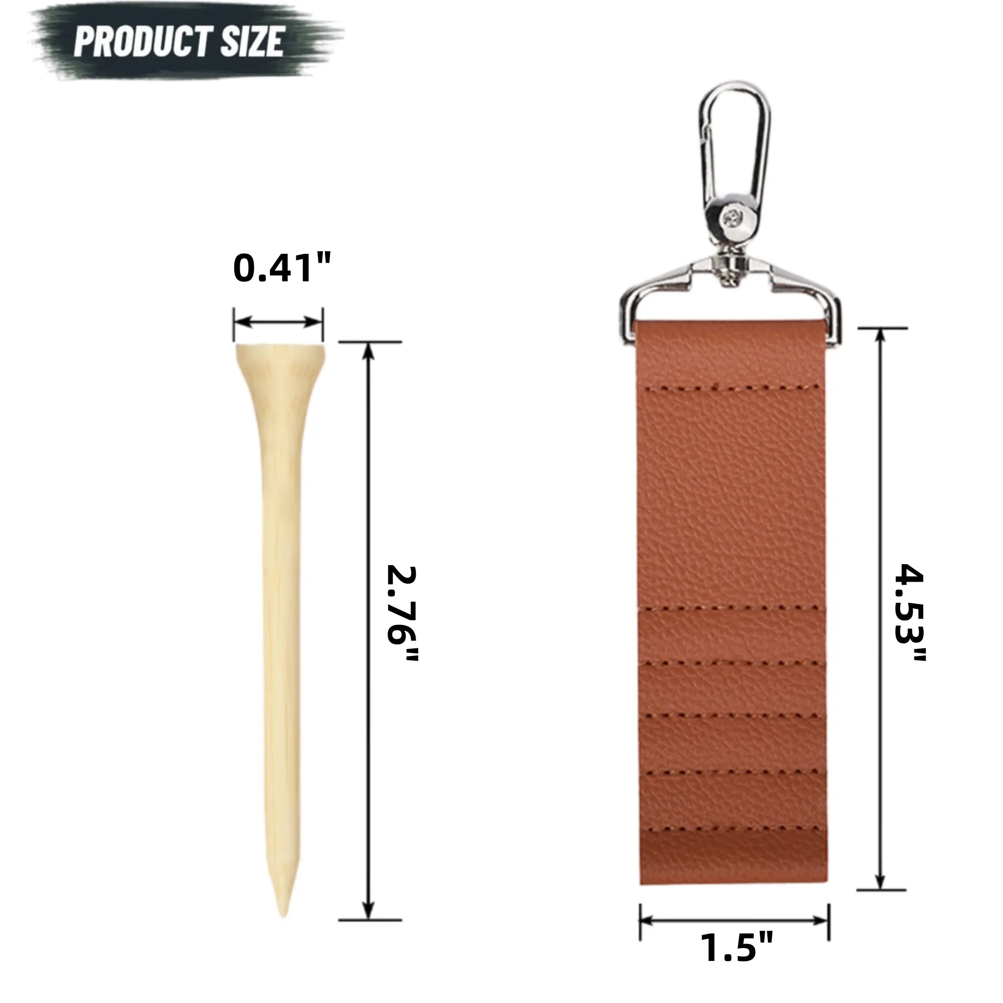 PU Leather Golf Tee Holder Keychain 3