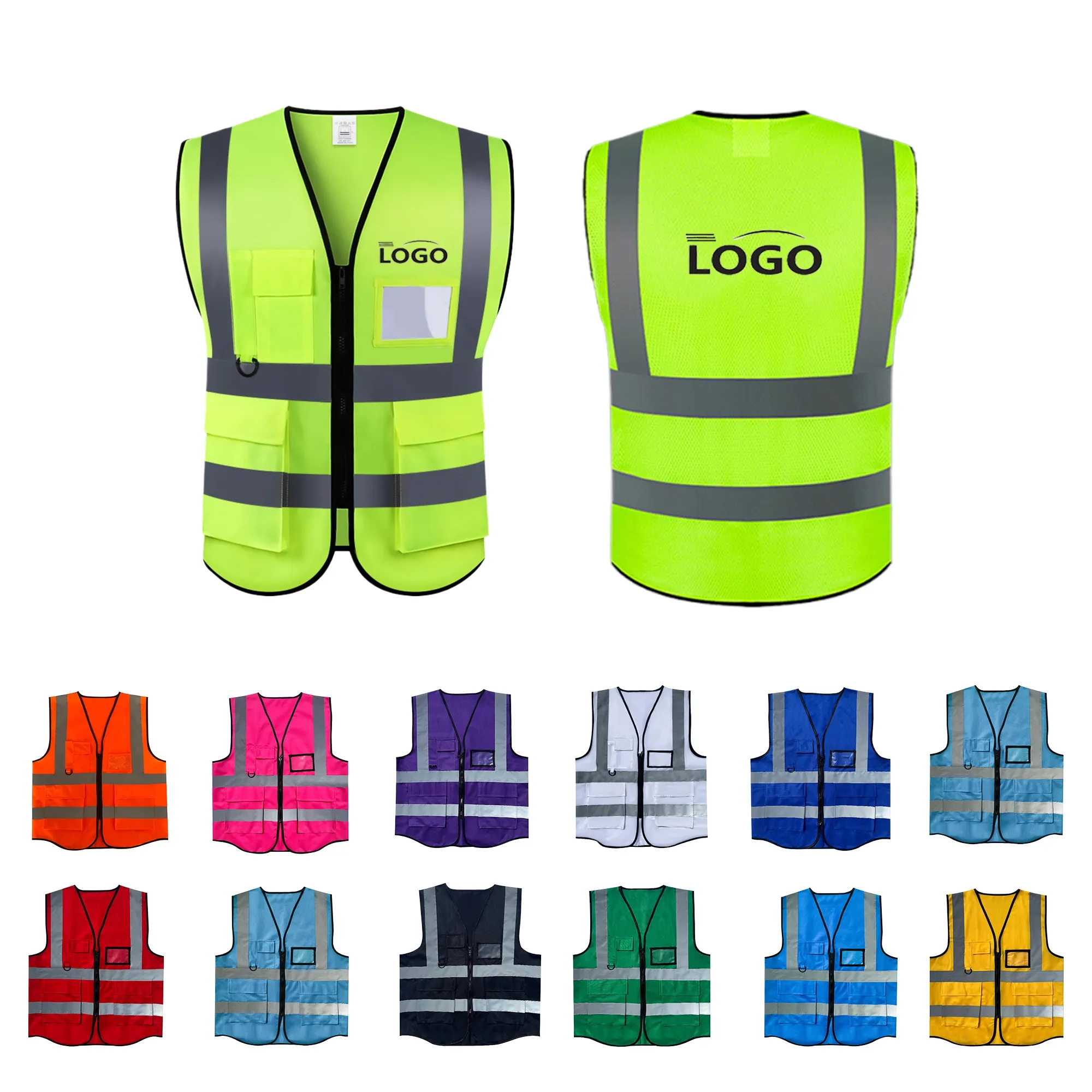 MOQ50 Reflective Safety Vest With Multi Pocket 6
