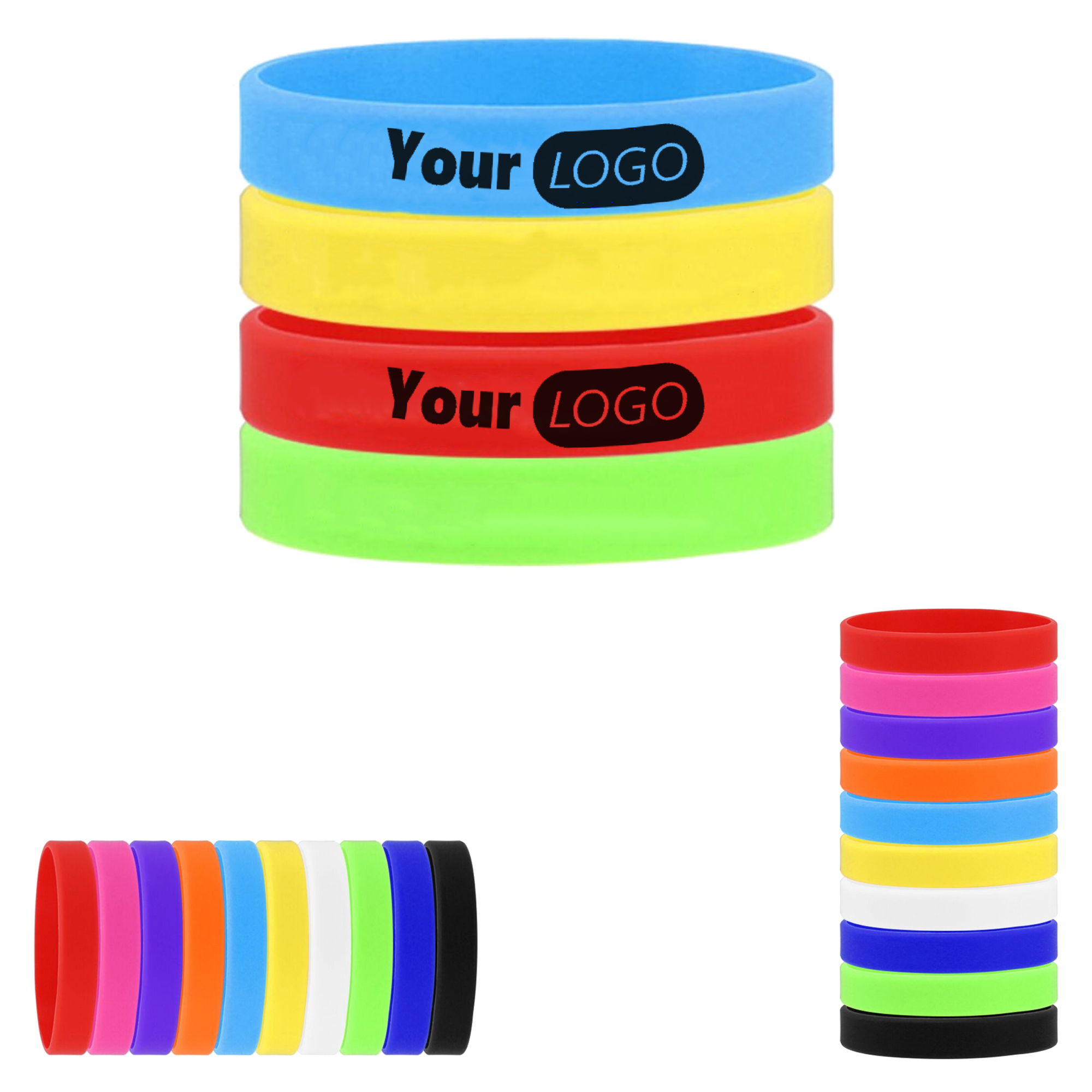MOQ 10pcs Printed Silicone Wristbands 2