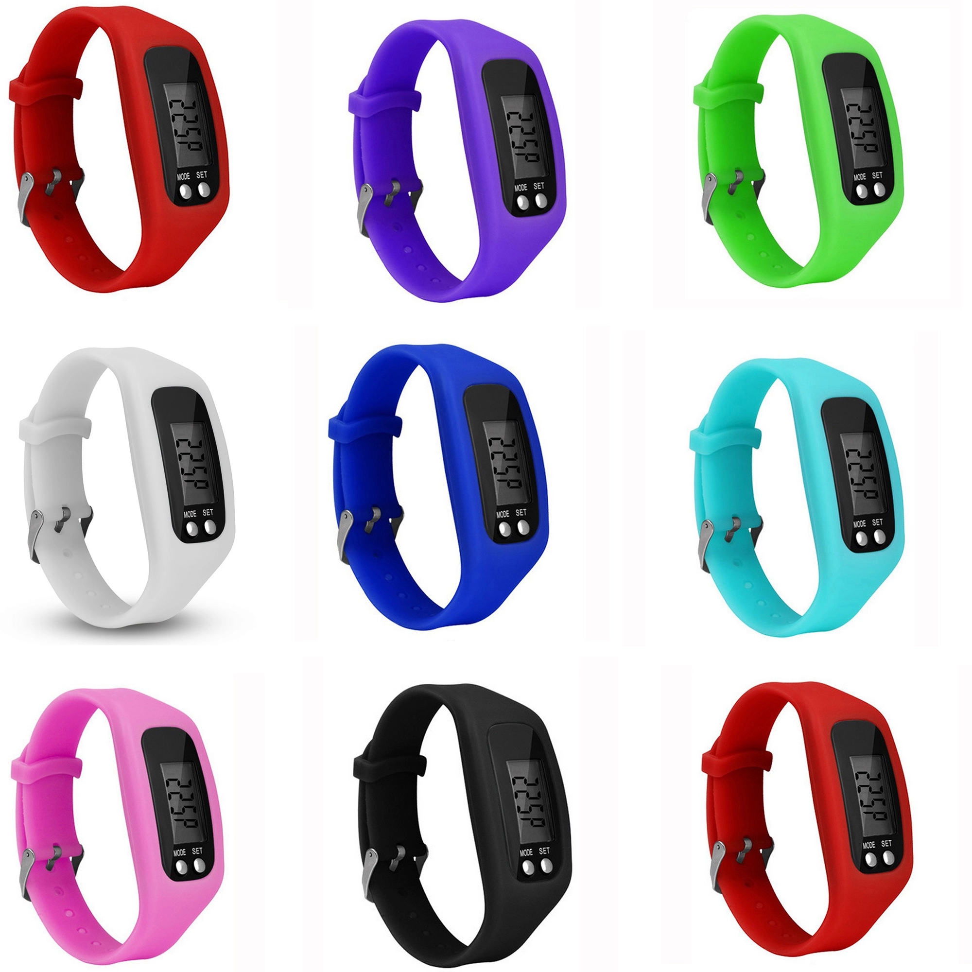 Silicone Fitness Tracker Watch