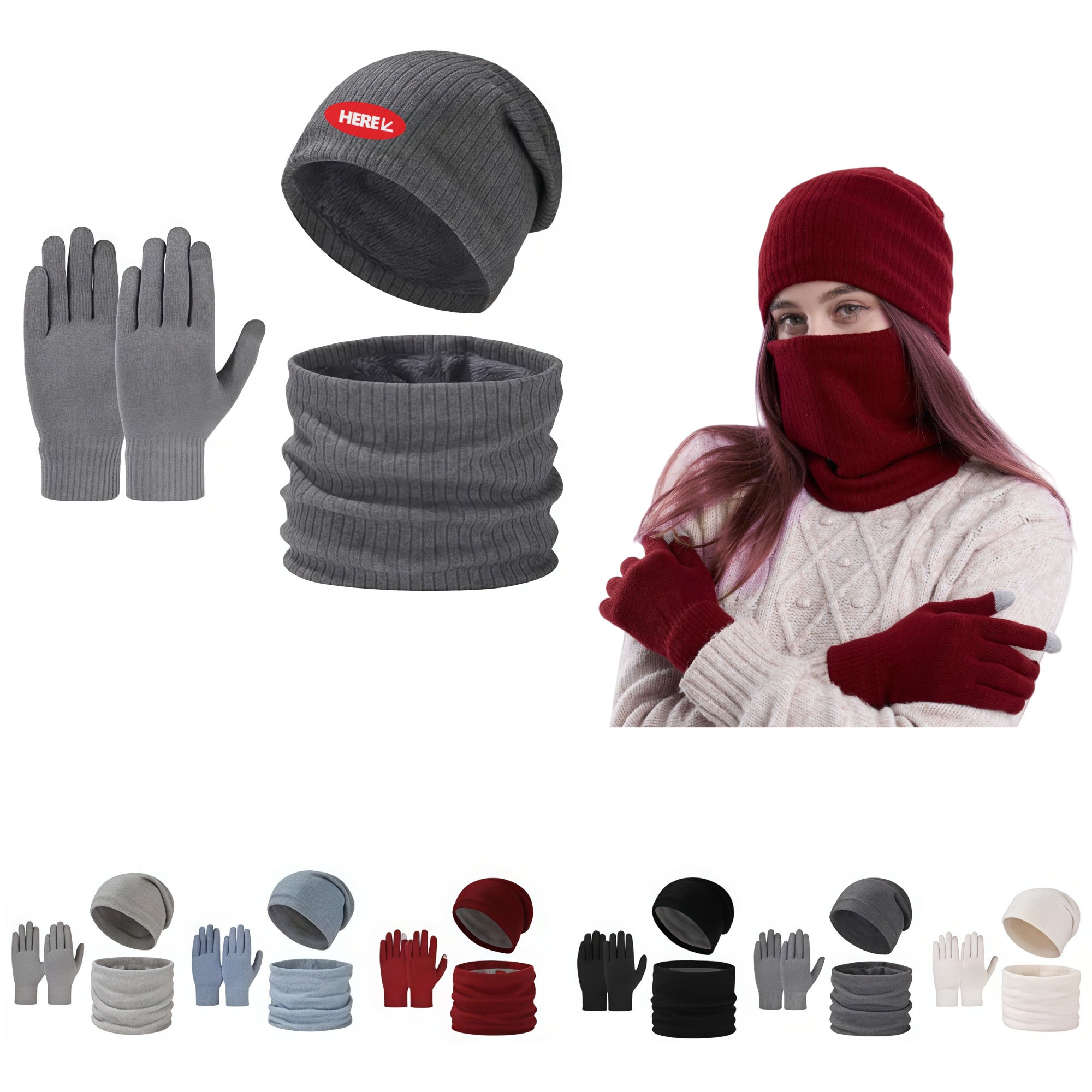 3In1 Hat Gloves Scarf Set 2