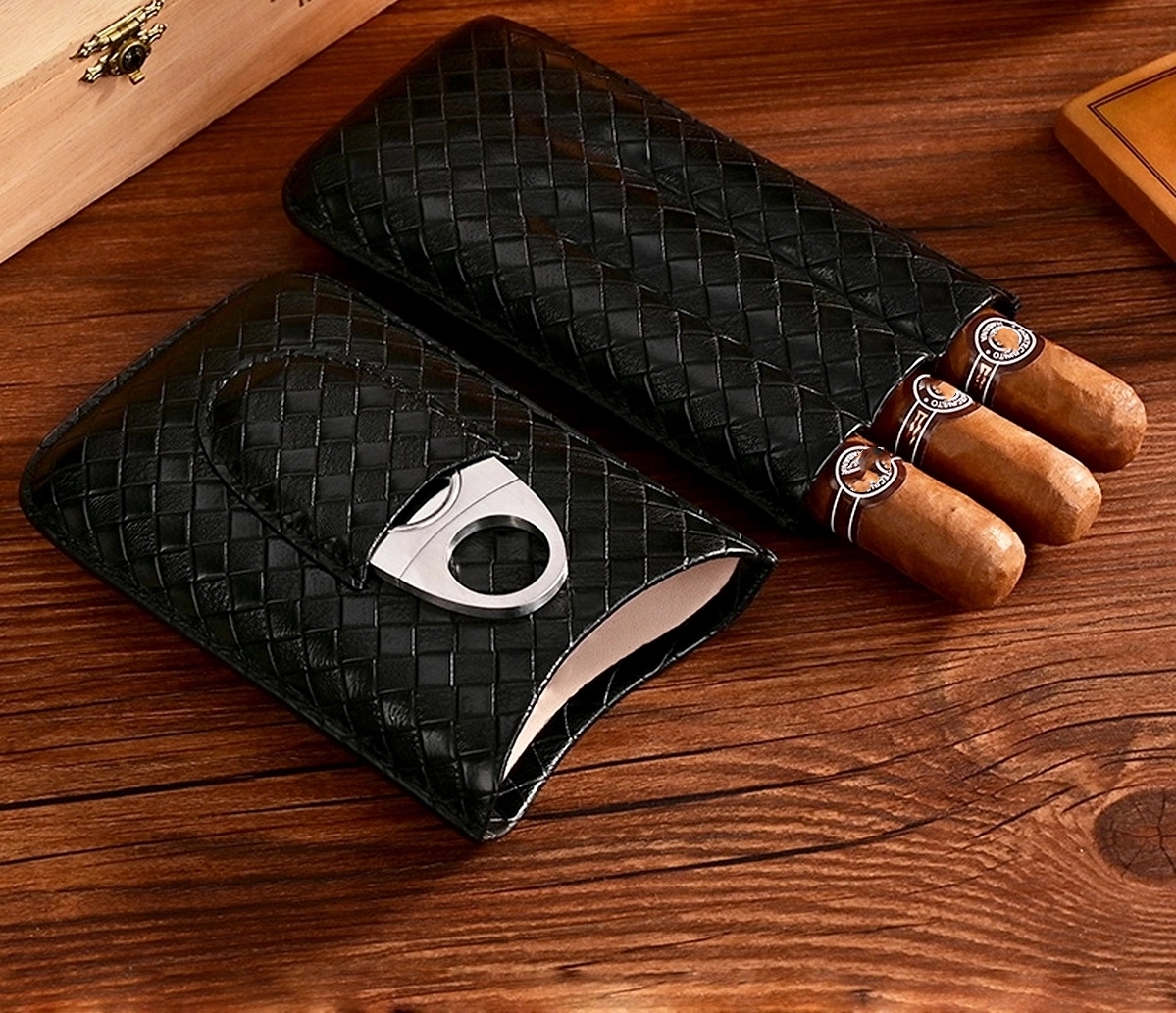 Cigar Case Humidor With Cigar Cutter Stainless Steel 2