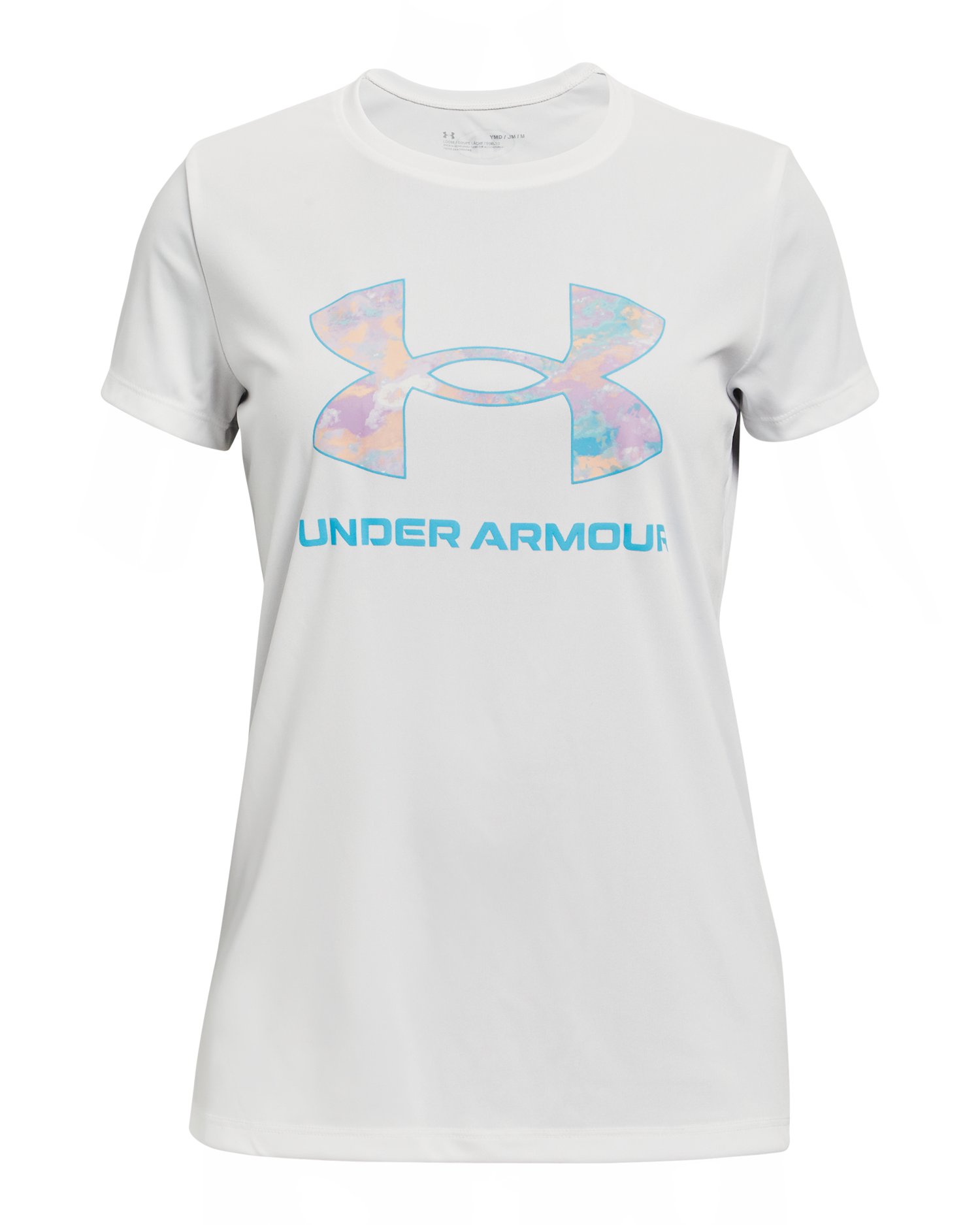 Girls' UA Tech Solid Print Big Logo Short Sleeve 8