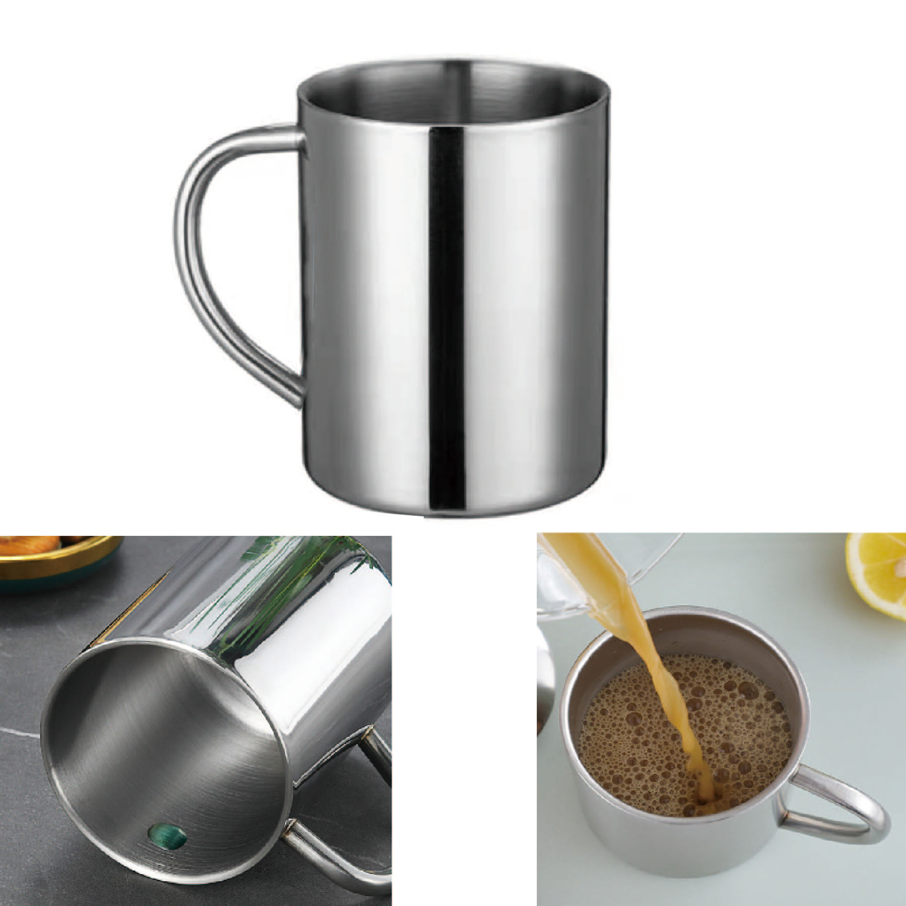 13.5 Oz Stainless Steel Double-Layer Mug With Handle 1