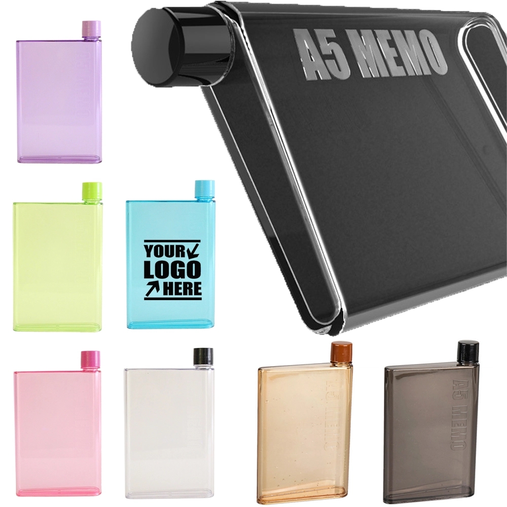 14Oz Portable Flat Notebook Sport Drinking Water Bottle 2