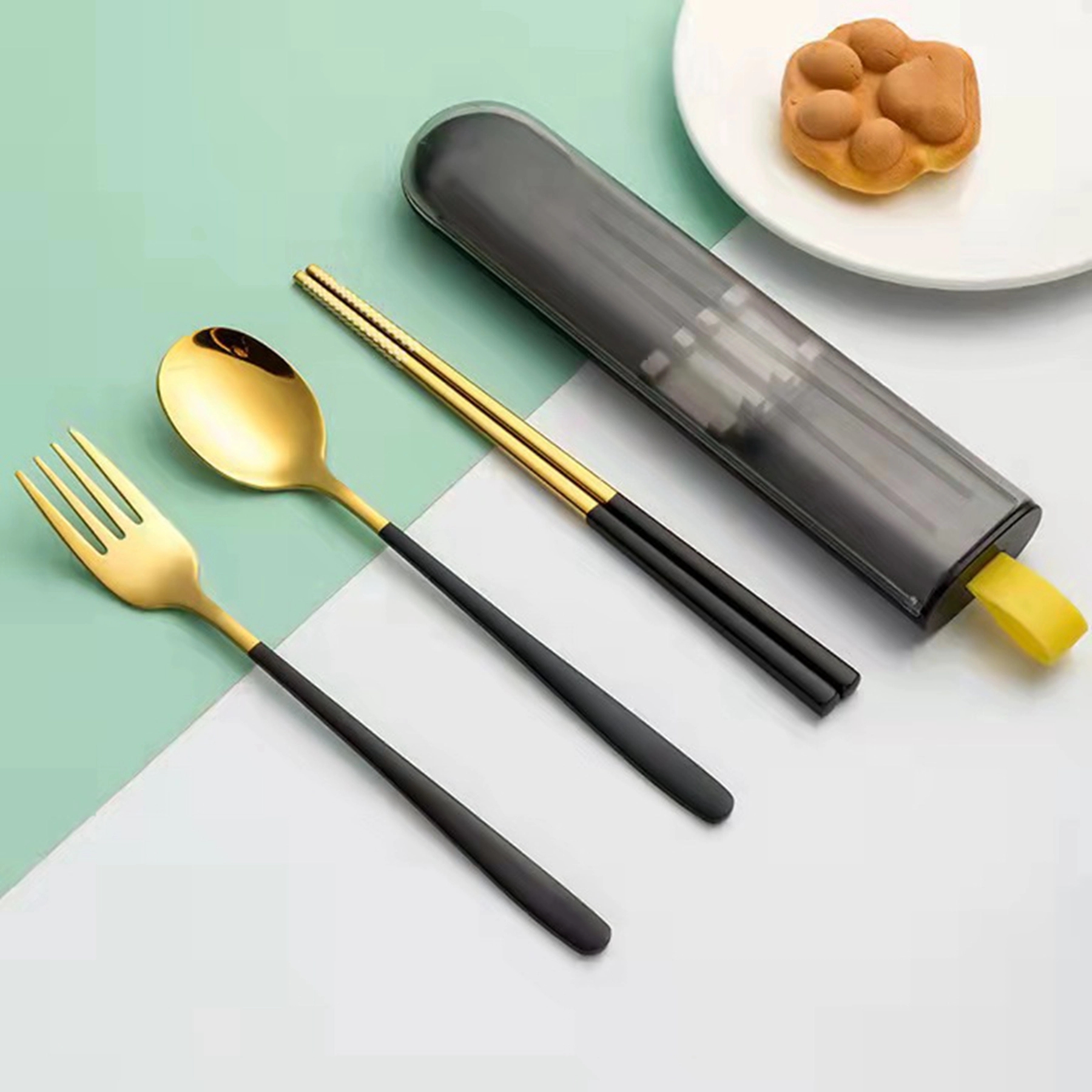 3 Pcs Stainless Steel Cutlery Set with Case 10