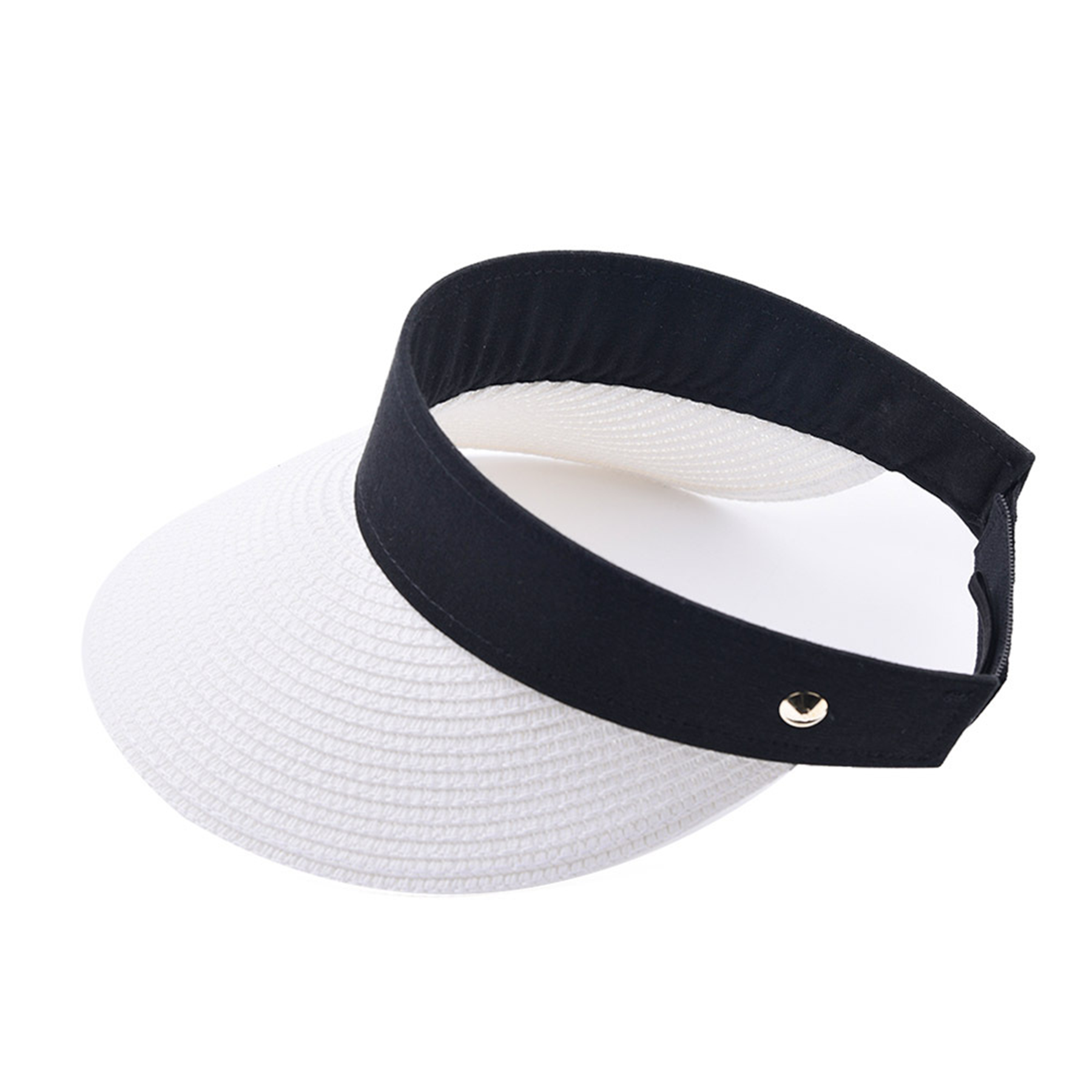 Women Straw Sun Visor Hat Wide Brim Summer Beach Cap 3