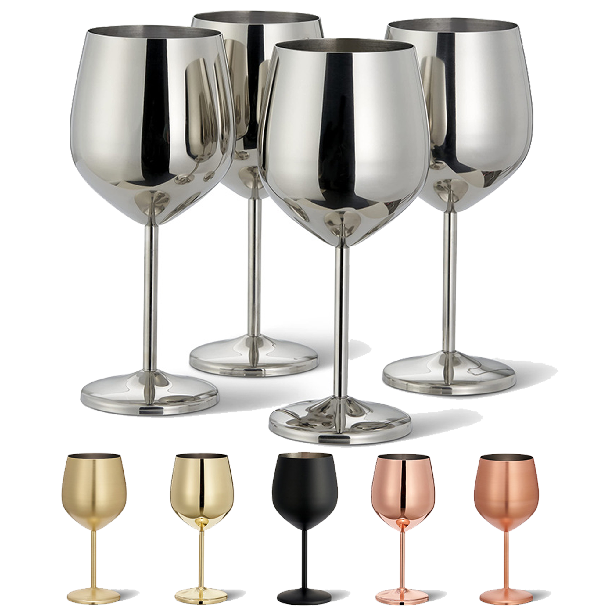 17Oz Stem Stainless Steel Wine Glass 1