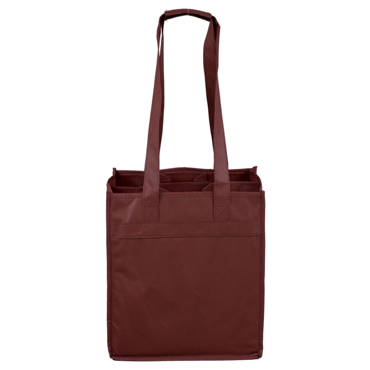 10"W x 11"H x 7"Gusset - "THE SONOMA" 6 Bottle Wine Tote Bag 3
