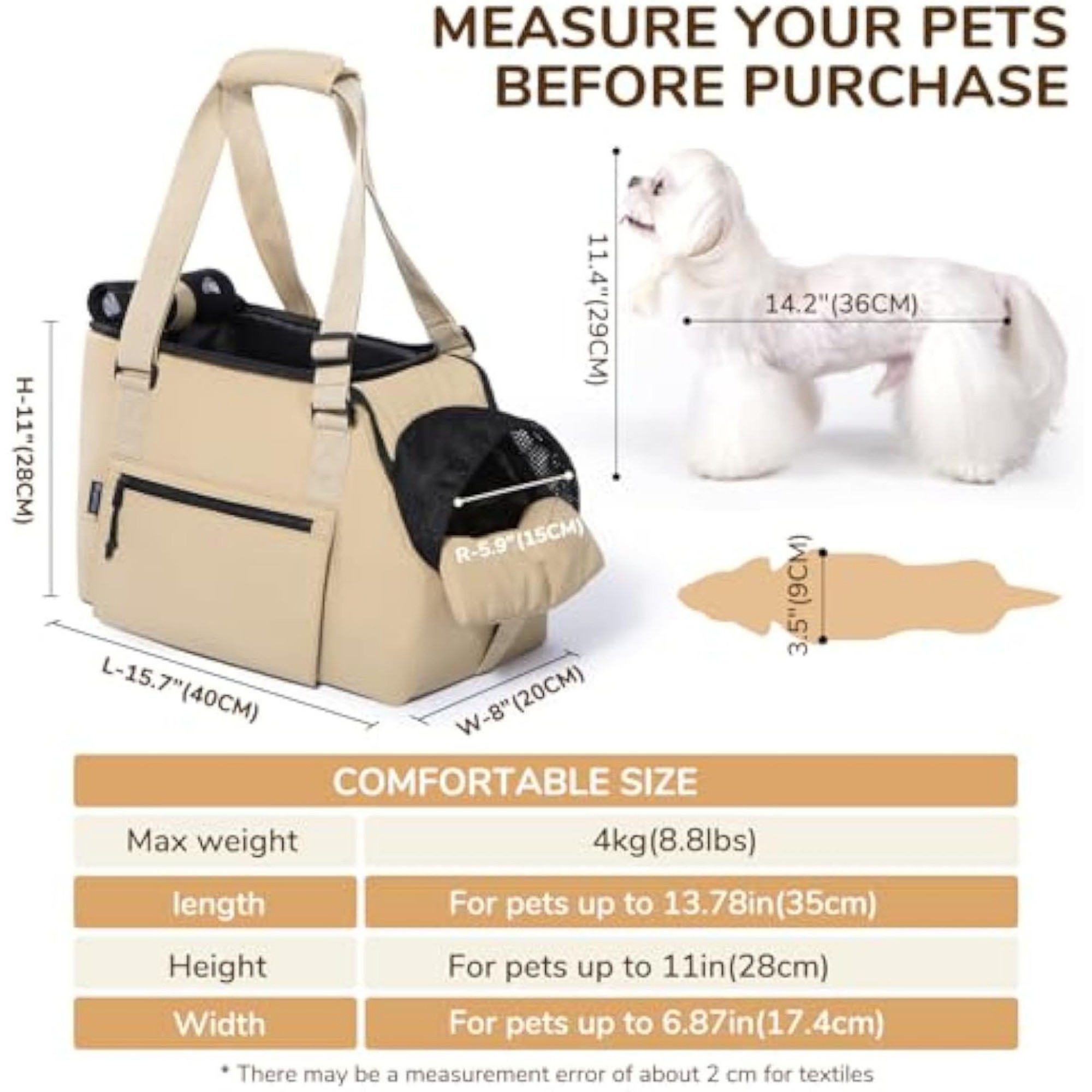 Small Pet Carrier Purse With Cushion 4
