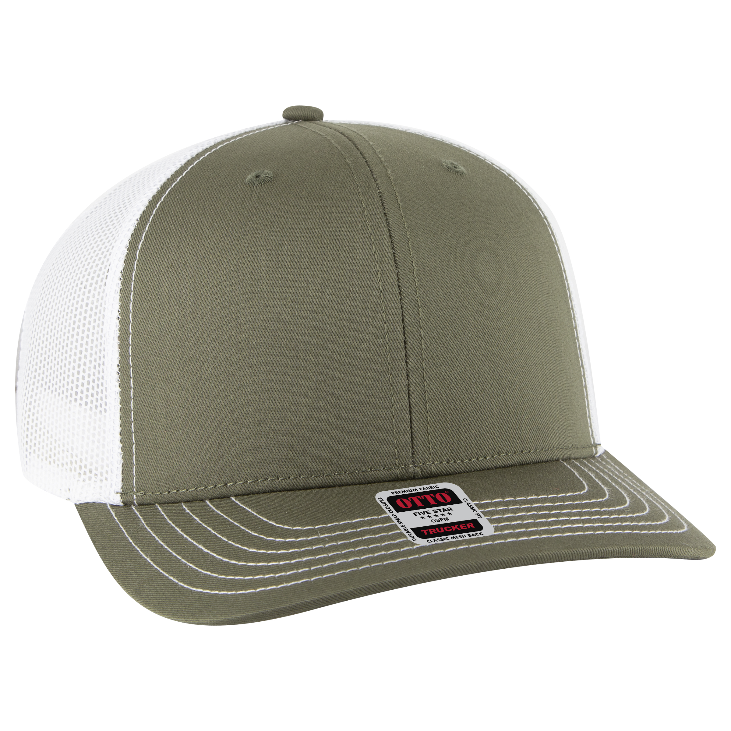 OTTO CAP® 6 Panel Mid Profile Mesh Back Trucker Hat 45