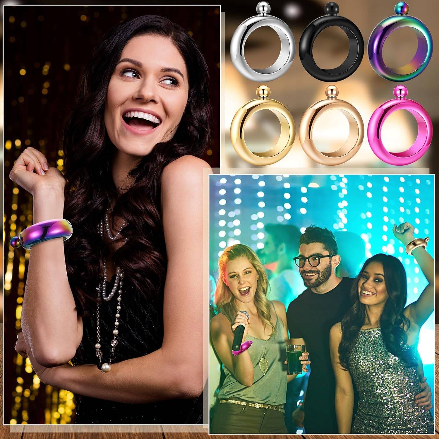 3.5Oz Bangle Shaped Drinking Flask 7