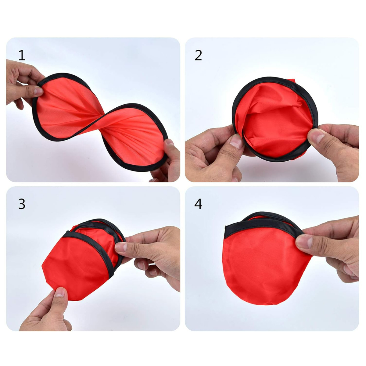 Customizable Foldable Flying Disc Hand Fan w/ Pouch 3