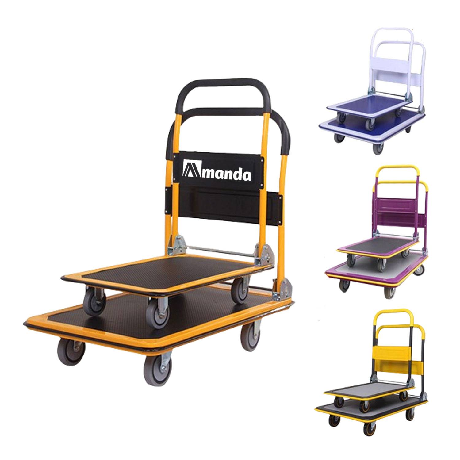Foldable Rolling Hand Truck Platform Dolly Cart 2