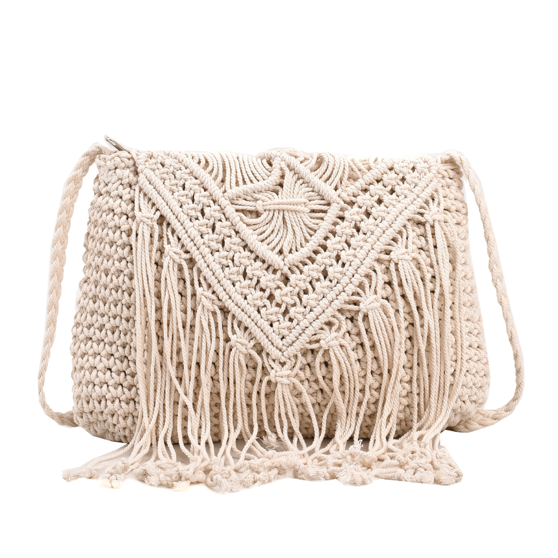 Jute Straw cotton tassel shoulder cross-body bag 3