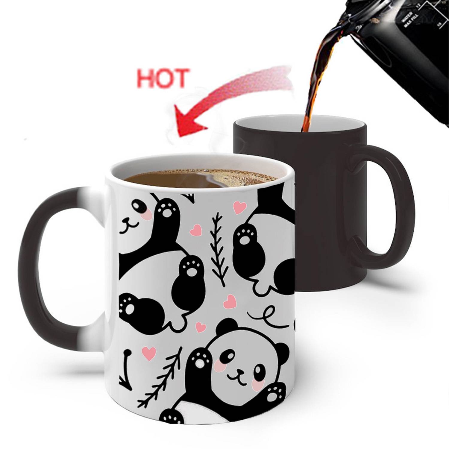 12oz Panda Ceramic Color-Changing Mug for Office 1