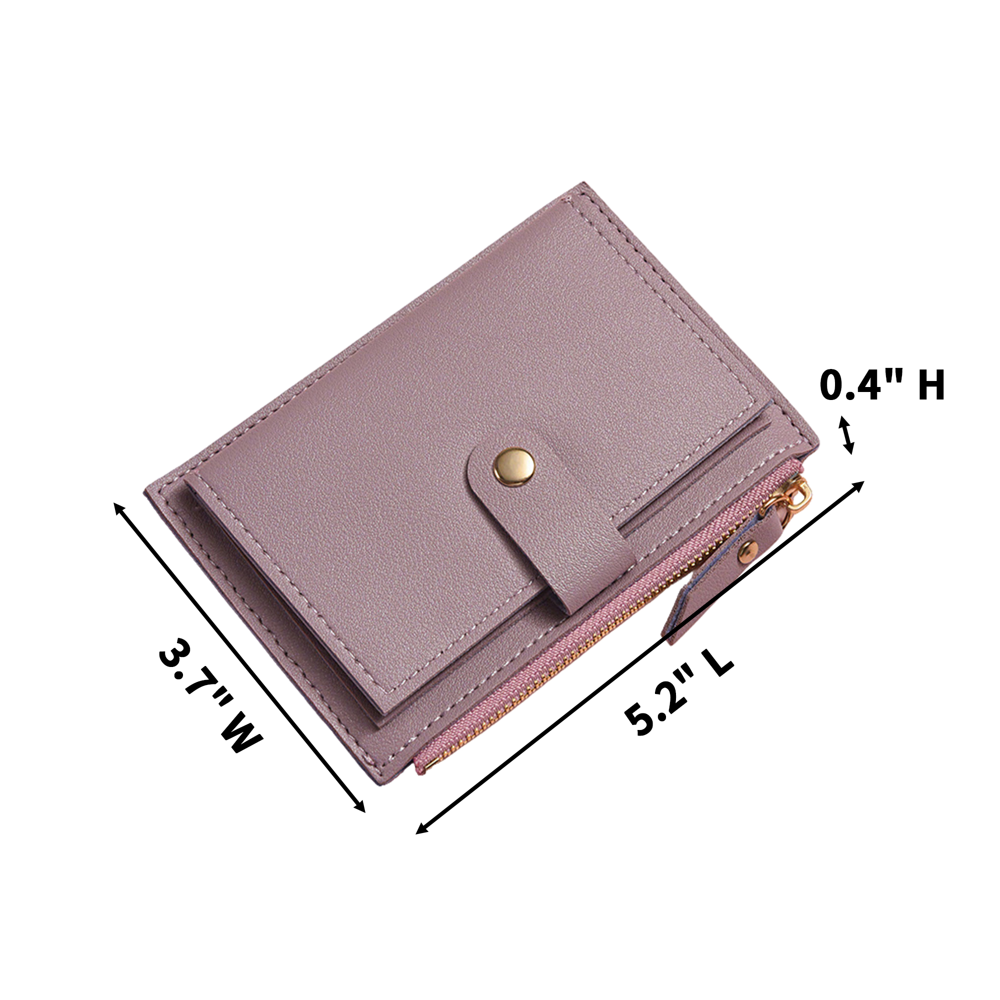 Slim PU Card Wallet With Snap Closure 6