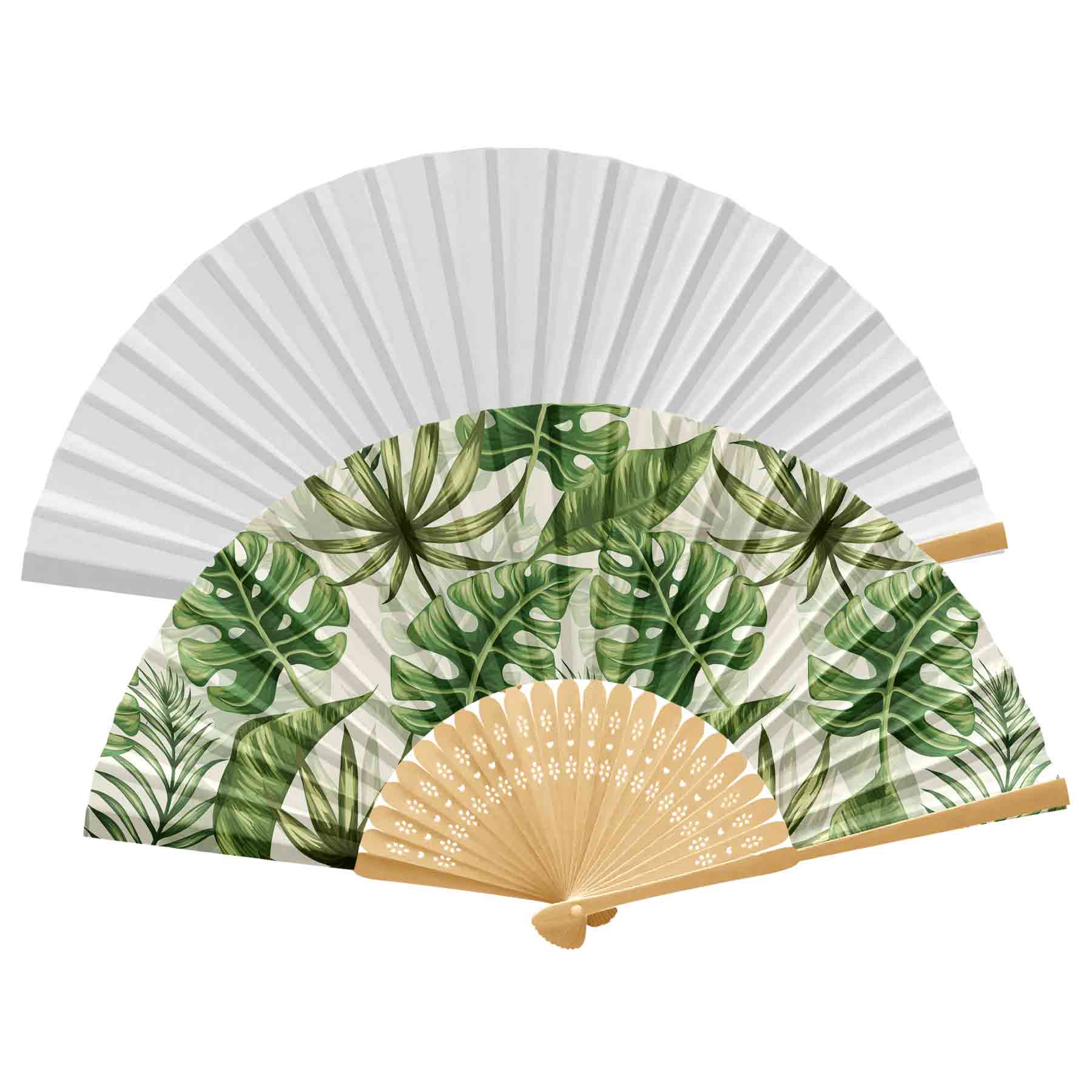 Handheld Foldable Full Color Bamboo Paper Fan 10