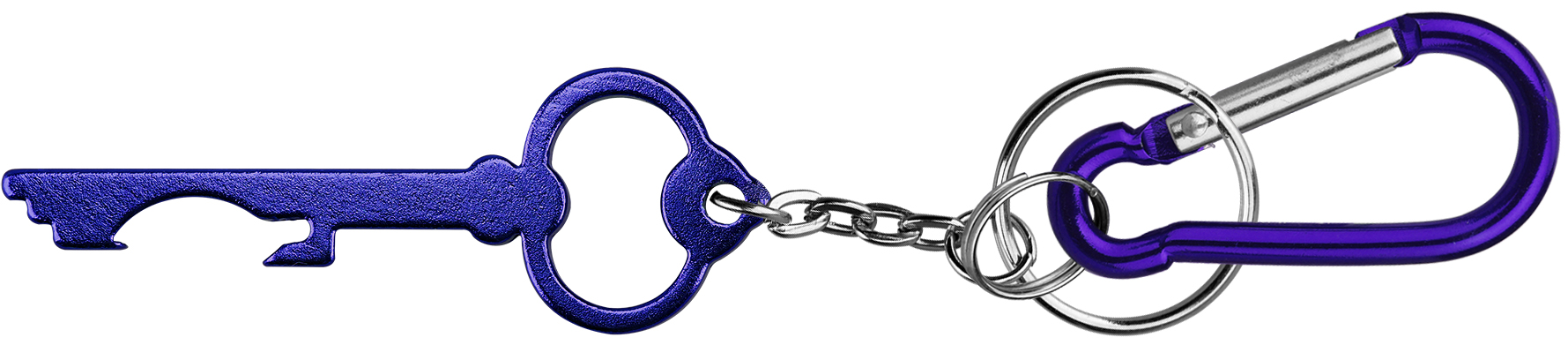 Key Shaped Aluminum Bottle Opener with Key Chain & Carabiner 3