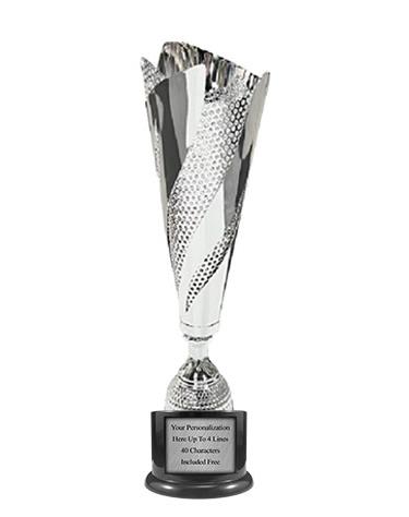 Cup Trophy: 20" Modern Mesh style SILVER Metal cup 2