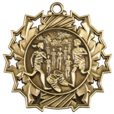 Cross-Country Ten Star Medal, 2-1/4" 1
