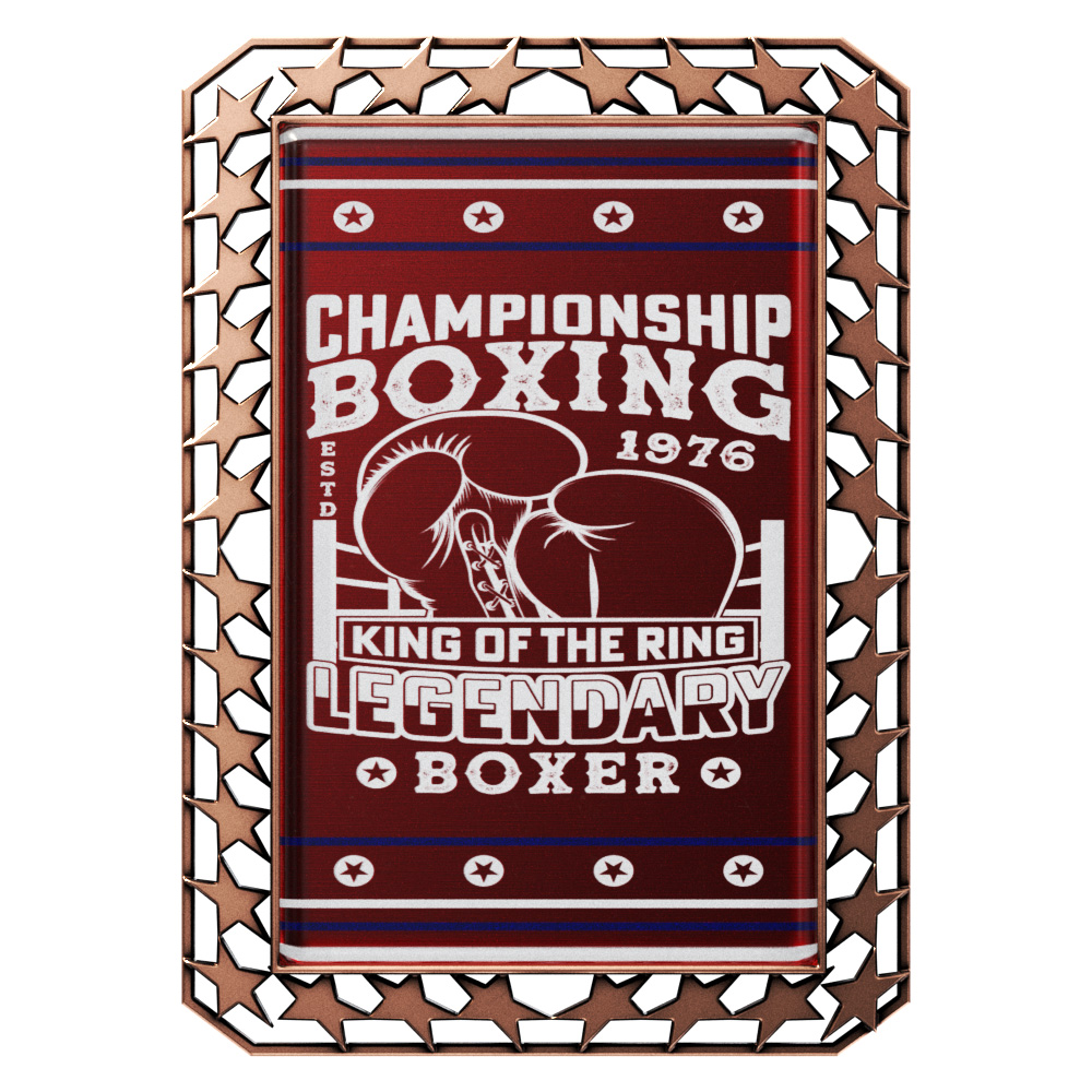 Vibraprint™ Antique Star Border Rectangle Insert Medallion (2-3/4") 3