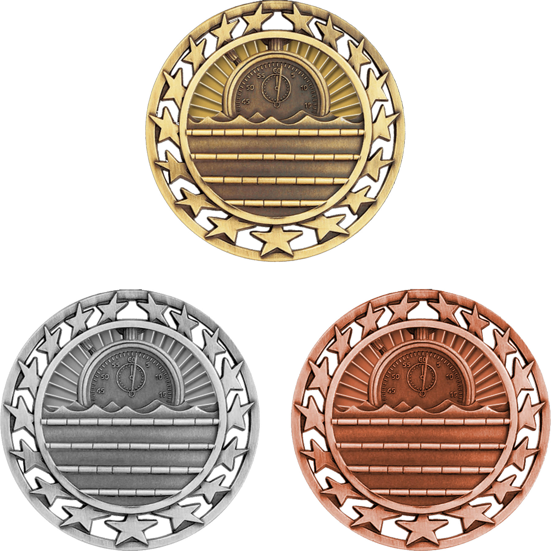 Stock Star Sports Medals: Swimming