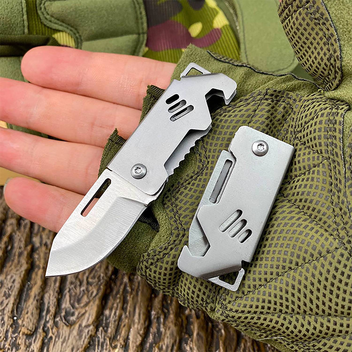 Mini Portable Foldable Stainless Steel Knife Keychain 3