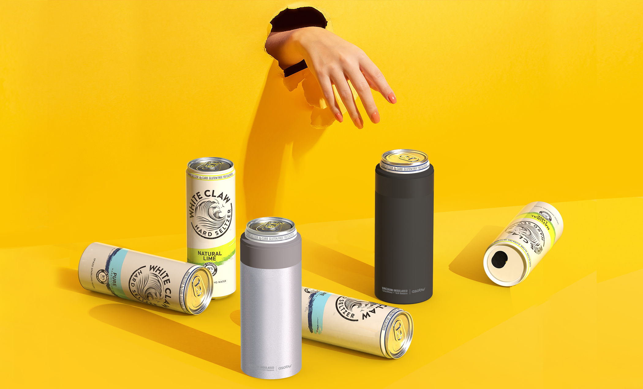 12 oz Asobu Insulated Slim Can Cooler 12