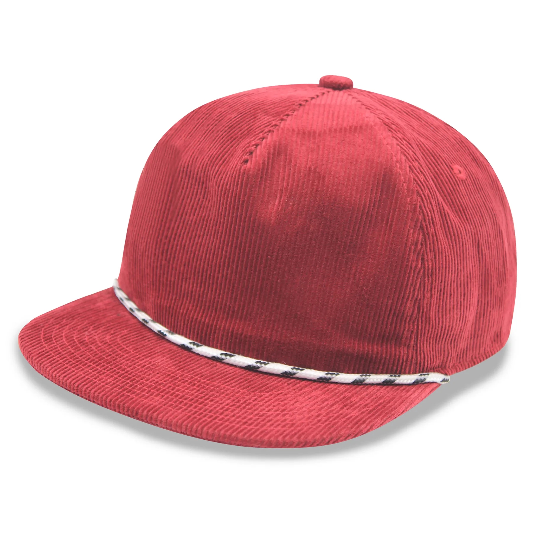 Corduroy Low Profile 5 Panel Unstructured Flat Bill Snapback