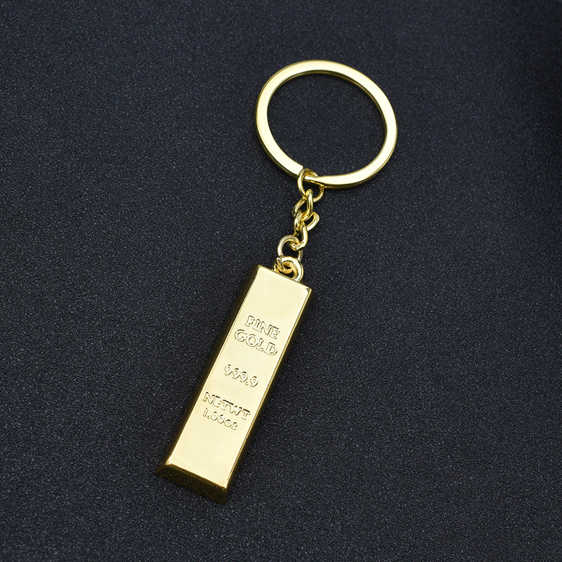 Creative Gold Bar Metal Keychain 2