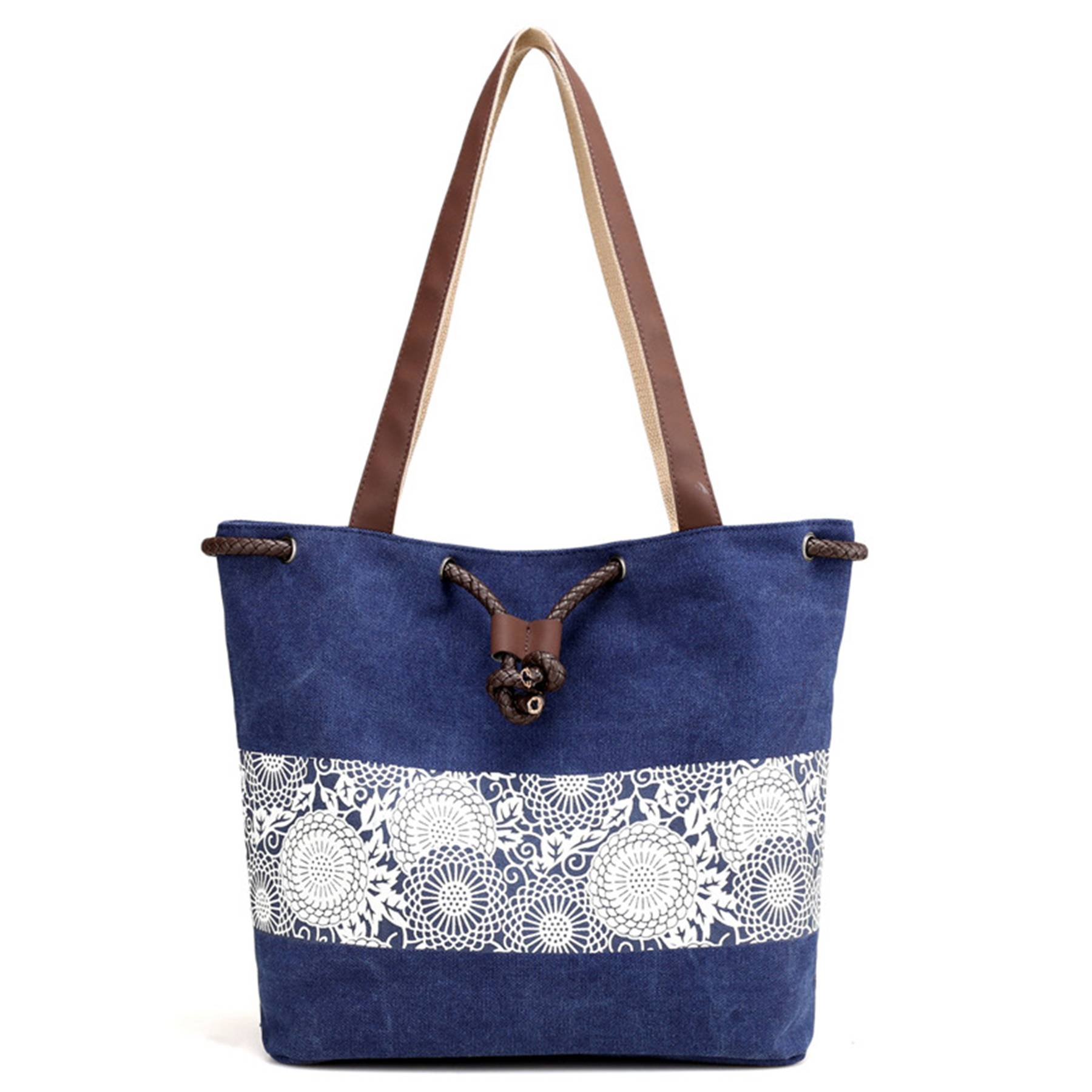 Women Printing Drawstring Canvas Tote Bags 6