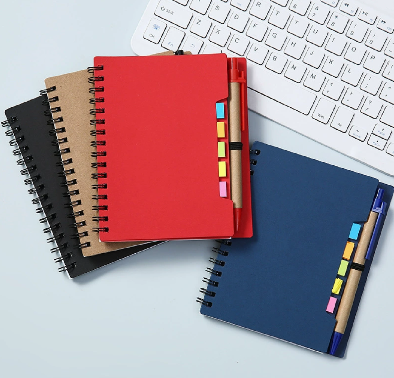 Spiral Notebook Kraft Paper Cover Notepad With Pen 2