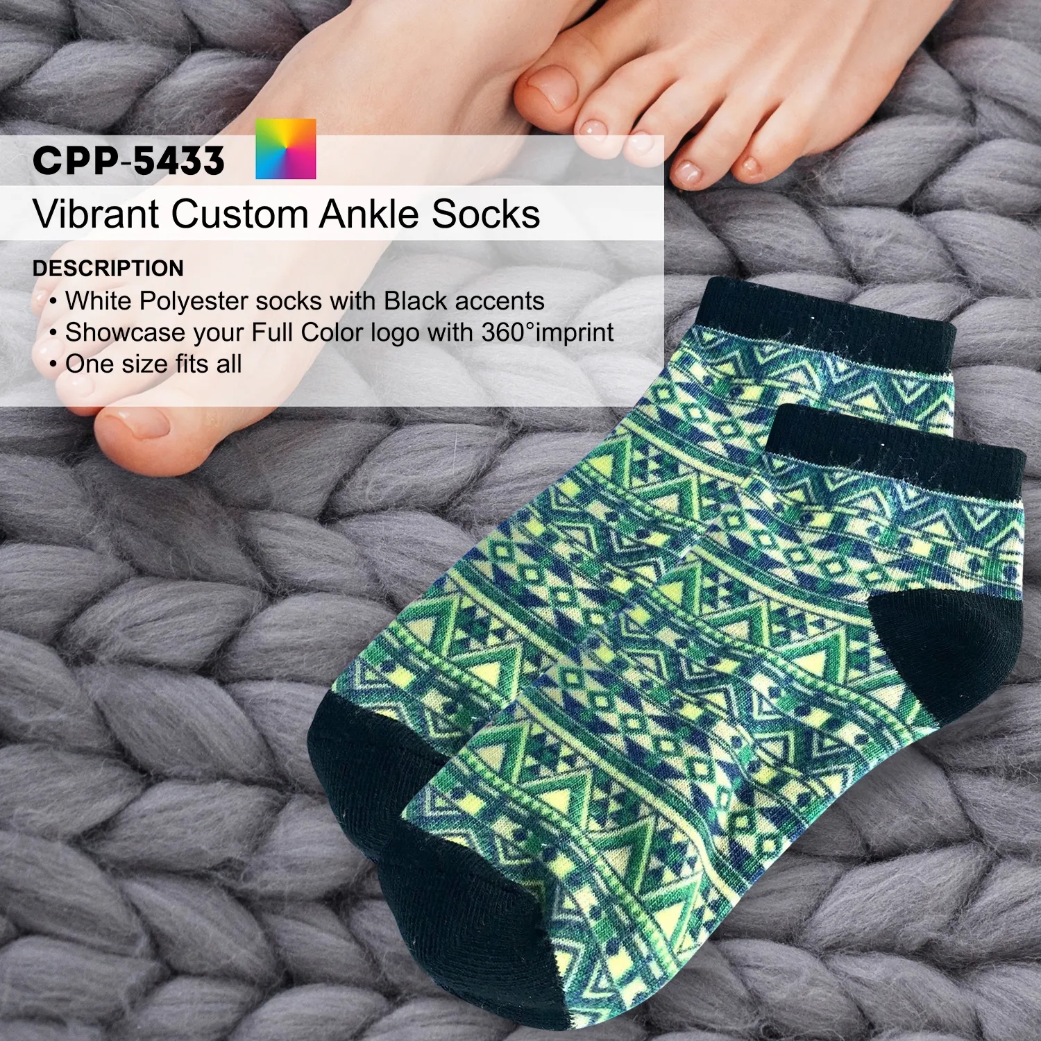 Vibrant Custom Ankle Socks 5