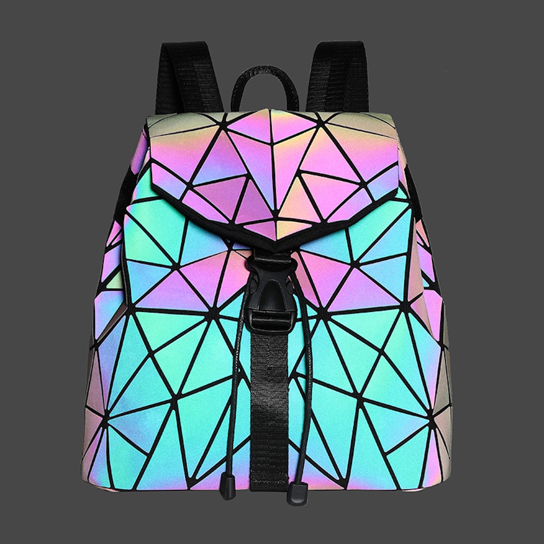 Women Men Geometric Luminous Purse Flash Travel Shoulder 2