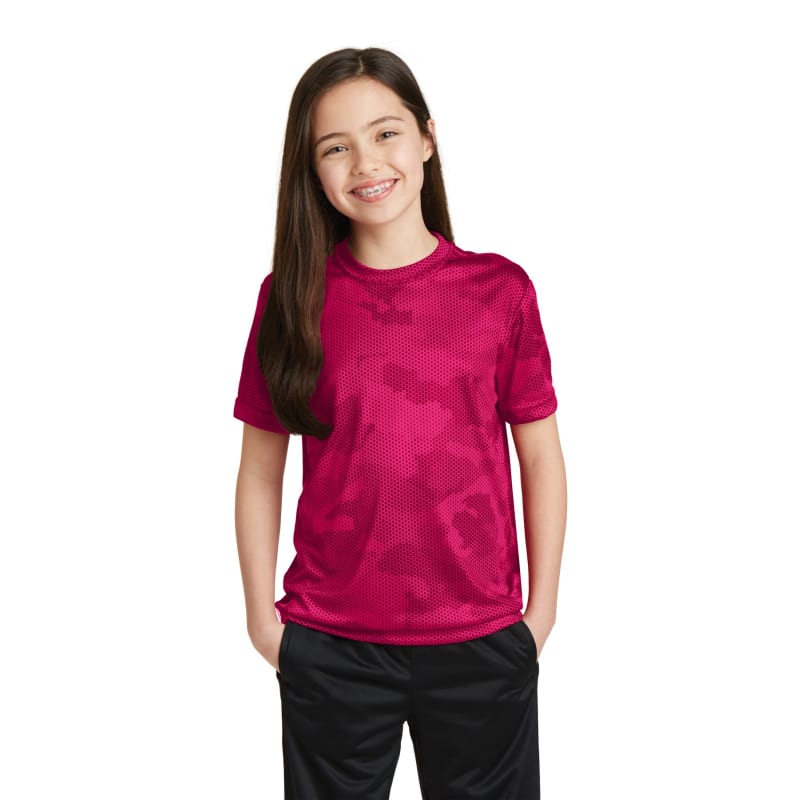 Sport-Tek Youth CamoHex Tee. 7
